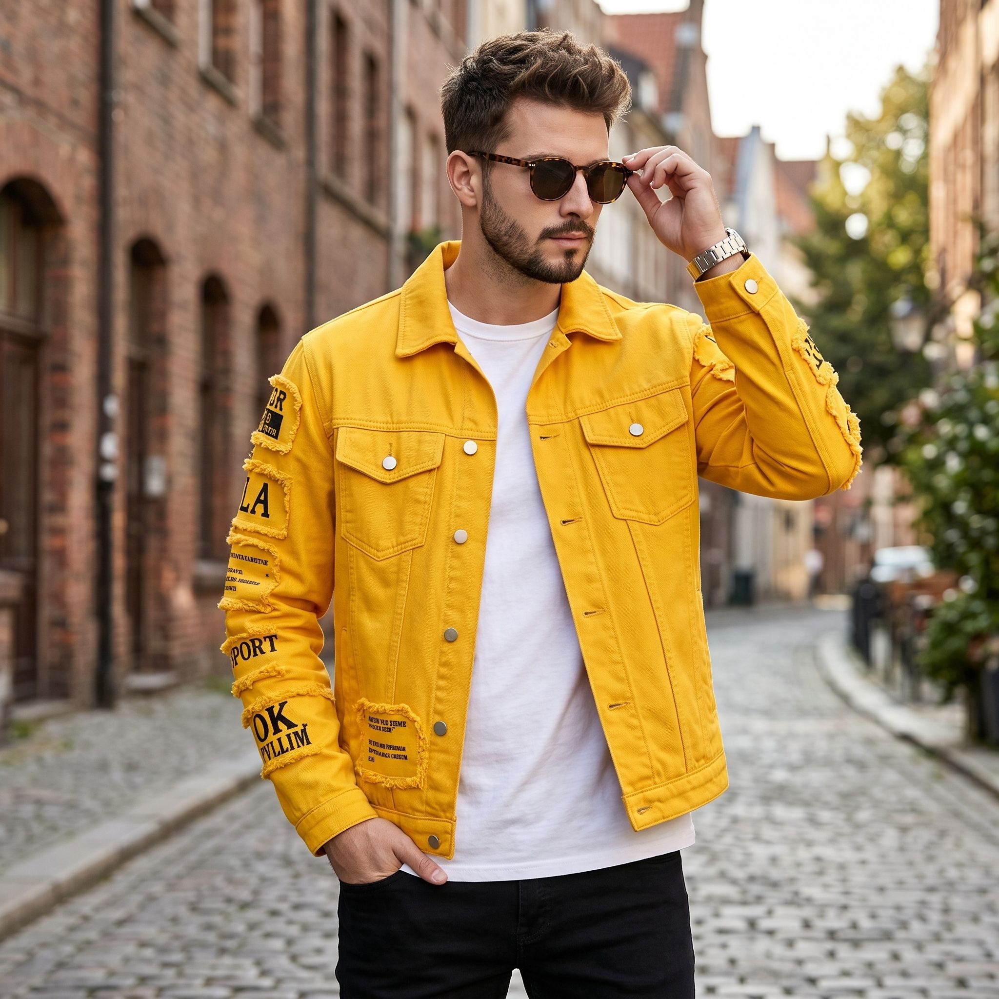Streetwear Brand Denim - Мужская джинсовая куртка в европейском и