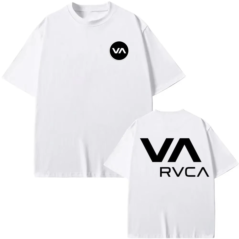 Streetwear Brand Tees - Футболка RVCA, черная, летняя, хлопковая, с